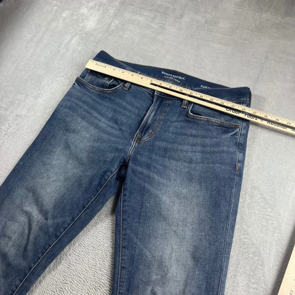Banana Republic Mens Travel Jean Slim Fit Blue Denim Pants 31x32 Medium Wash